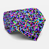 Leuke Gepixelde Kleurenpatroon Stropdas (Opgerold)