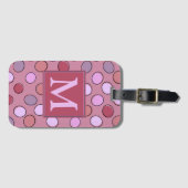 Leuke gespikkelde patroon roze paarse monogram bagagelabel (Voorkant (horizontaal))