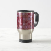 Leuke gespikkelde roze patroon monogram reisbeker (Voorkant rechts)