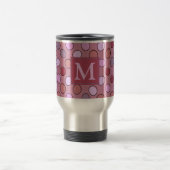 Leuke gespikkelde roze patroon monogram reisbeker (Center)