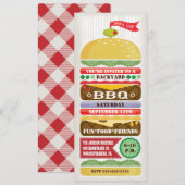 Leuke Gestapelde BBQ-feestuitnodiging Kaart (Voorkant / Achterkant)