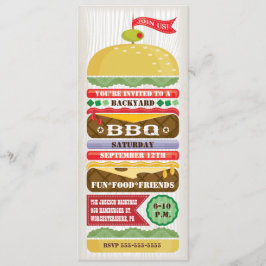 Leuke Gestapelde BBQ-feestuitnodiging Kaart