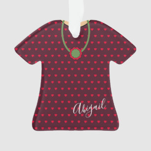 Leuke gestippelde harten folk art jurk ornament