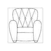 Leuke gestoffeerde stoel rubberen stempel (Afrduk)