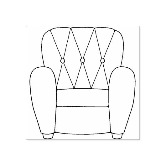 Leuke gestoffeerde stoel rubberen stempel (Afrduk)