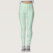 Leuke gestreepte bloemige leggings (Voorkant)