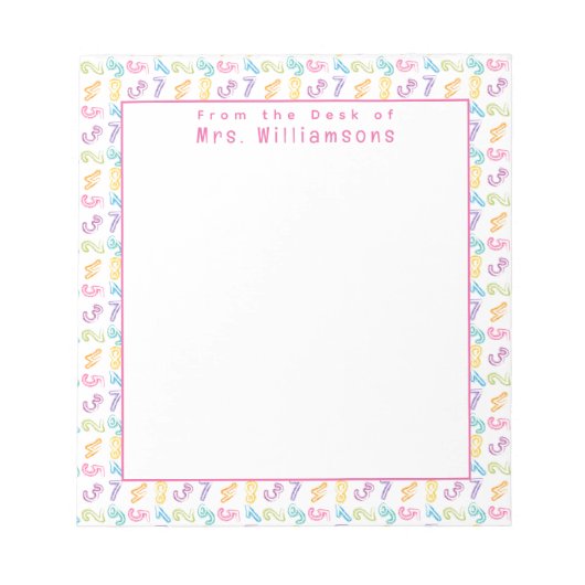 Leuke getallenpatroon - Van de lessenaar van de le Notitieblok (Voorkant)