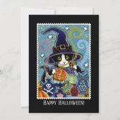 Leuke geur van Halloween Cat Witch Parfum Flat Kaart (Voorkant)