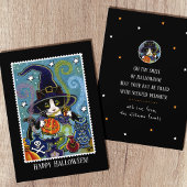 Leuke geur van Halloween Cat Witch Parfum Flat Kaart