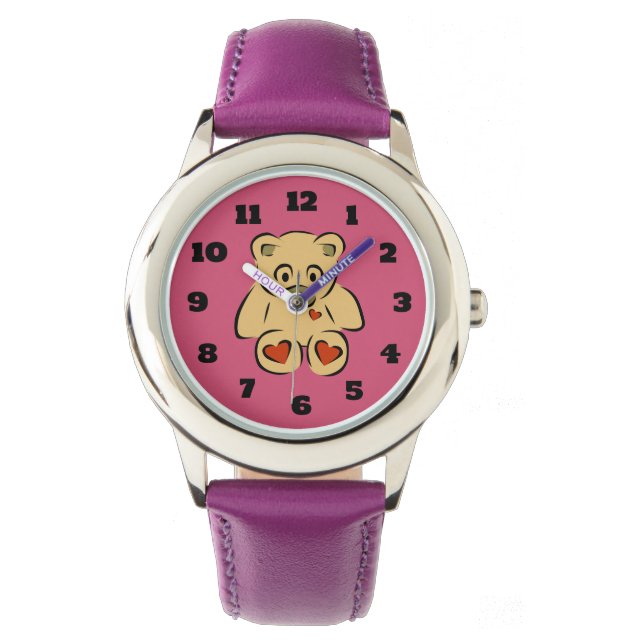Leuke gevulde Speelgoed teddybeer Horloge (Voorkant)