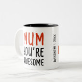 Leuke Geweldige Moederdag Daughter Bold Typography Tweekleurige Koffiemok (Voorkant links)