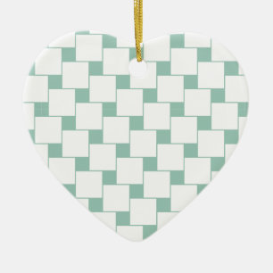 Leuke geweven pleinen Mint Groen Keramisch Ornament