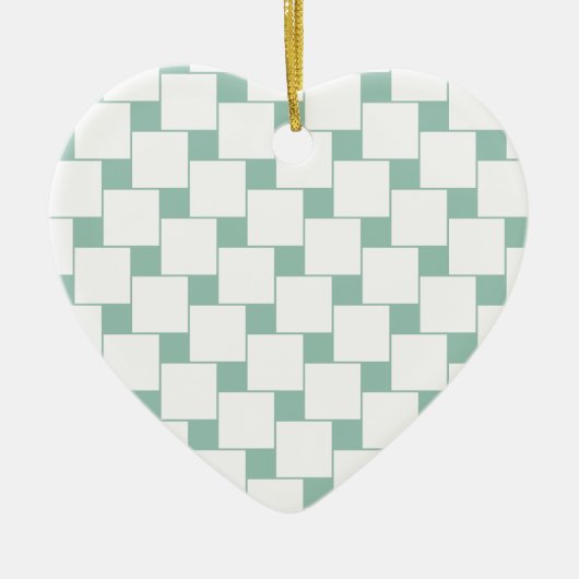 Leuke geweven pleinen Mint Groen Keramisch Ornament (Voorkant)