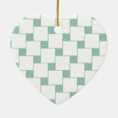 Leuke geweven pleinen Mint Groen Keramisch Ornament (Achterkant)