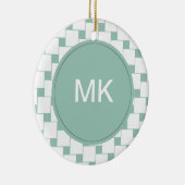 Leuke geweven pleinen Mint Groen Keramisch Ornament (Rechts)