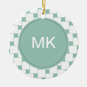 Leuke geweven pleinen Mint Groen Keramisch Ornament