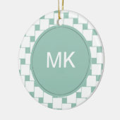 Leuke geweven pleinen Mint Groen Keramisch Ornament (Links)
