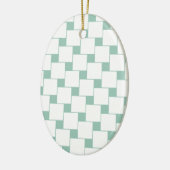 Leuke geweven pleinen Mint Groen Keramisch Ornament (Links)