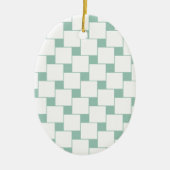 Leuke geweven pleinen Mint Groen Keramisch Ornament (Voorkant)