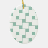 Leuke geweven pleinen Mint Groen Keramisch Ornament (Achterkant)