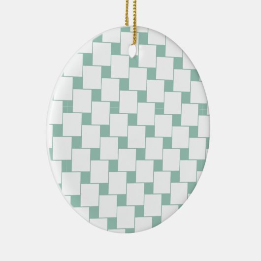 Leuke geweven pleinen Mint Groen Keramisch Ornament (Rechts)