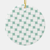Leuke geweven pleinen Mint Groen Keramisch Ornament (Voorkant)