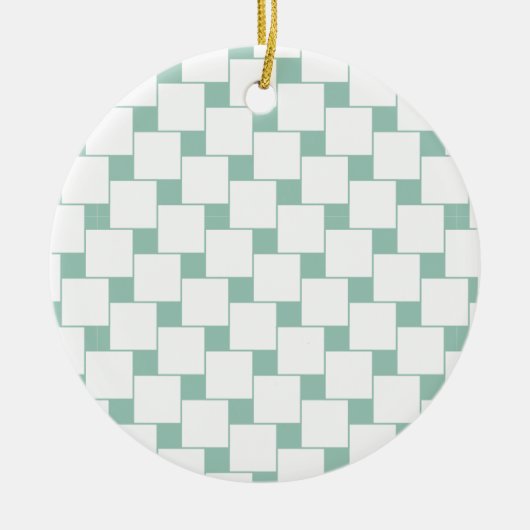 Leuke geweven pleinen Mint Groen Keramisch Ornament (Voorkant)