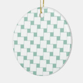Leuke geweven pleinen Mint Groen Keramisch Ornament (Links)