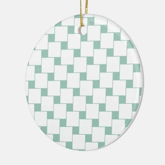Leuke geweven pleinen Mint Groen Keramisch Ornament (Links)