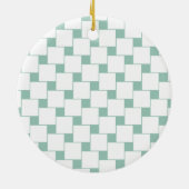 Leuke geweven pleinen Mint Groen Keramisch Ornament (Achterkant)