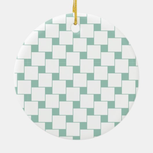 Leuke geweven pleinen Mint Groen Keramisch Ornament (Achterkant)