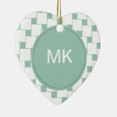 Leuke geweven pleinen Mint Groen Keramisch Ornament (Rechts)
