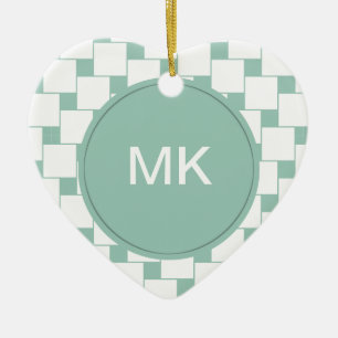 Leuke geweven pleinen Mint Groen Keramisch Ornament