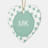 Leuke geweven pleinen Mint Groen Keramisch Ornament (Links)