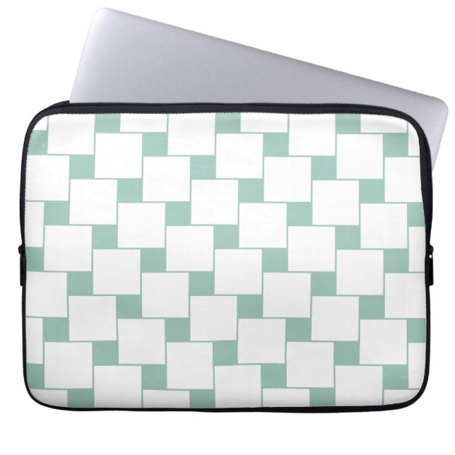 Leuke geweven pleinen Mint Groen Laptop Sleeve (Voorkant)