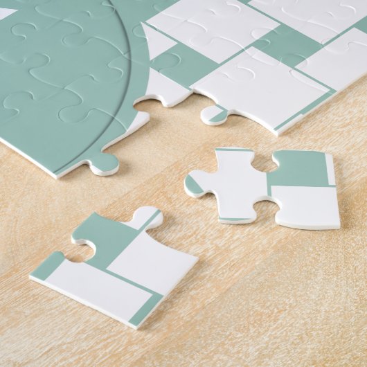 Leuke geweven pleinen Mint Groen Legpuzzel (Zijkant)