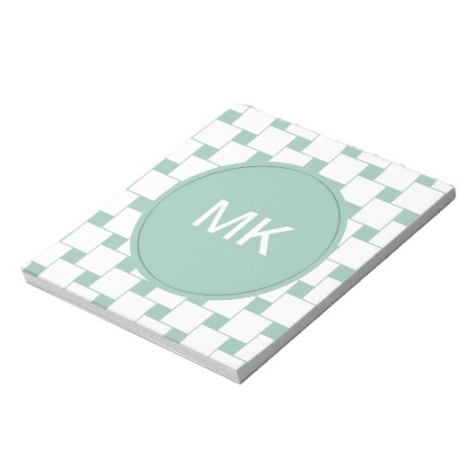 Leuke geweven pleinen Mint Groen Notitieblok (Linkerzijde)