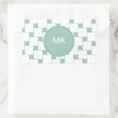 Leuke geweven pleinen Mint Groen Rechthoekige Sticker (Tas)