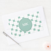 Leuke geweven pleinen Mint Groen Rechthoekige Sticker (Envelop)