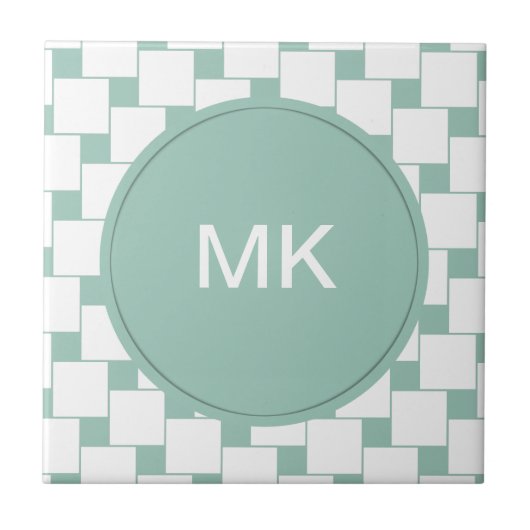 Leuke geweven pleinen Mint Groen Tegeltje (Voorkant)
