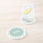 Leuke geweven pleinen Mint Groen Zandsteen Onderzetter (Zijkant)