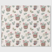 Leuke gezellige kerst cadeaupapier (Vlak)