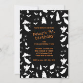 Leuke Ghost, Bats & Spiders Halloween Verjaardag Kaart (Voorkant)