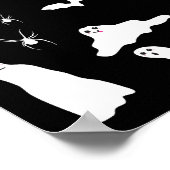 Leuke Ghost, Bats & Spiders Halloween Verjaardag Poster (Hoek)