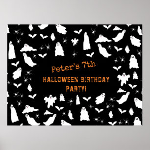 Leuke Ghost, Bats & Spiders Halloween Verjaardag Poster