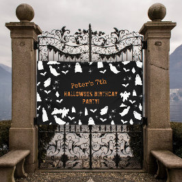 Leuke Ghost, Bats & Spiders Halloween Verjaardag Spandoek