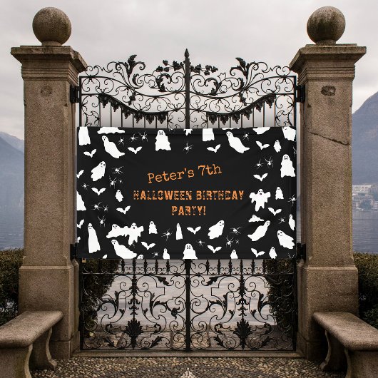 Leuke Ghost, Bats & Spiders Halloween Verjaardag Spandoek