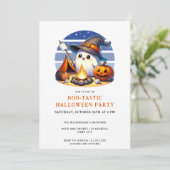 Leuke Ghost Boo-Tastic Halloween Party Kaart (Staand voorkant)