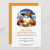 Leuke Ghost Boo-Tastic Halloween Party Kaart (Voorkant / Achterkant)