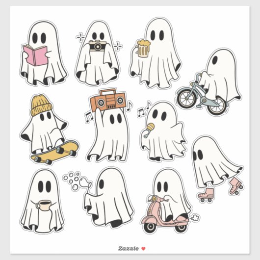 Leuke Ghost Doe Sommige Activiteiten Pack Sticker (Vel)